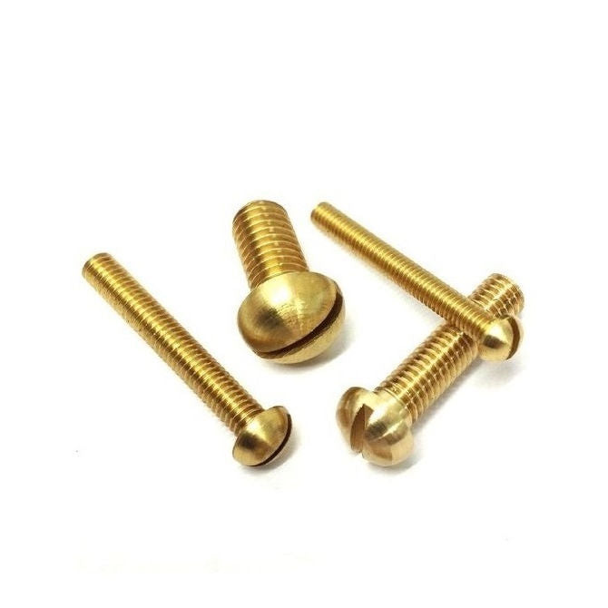 1056852 | SC048W-038-R-SL-BR (100 Pcs) --- Round Head Screws - 3/16-24 BSW -4.76mm- 38.1 mm - Brass