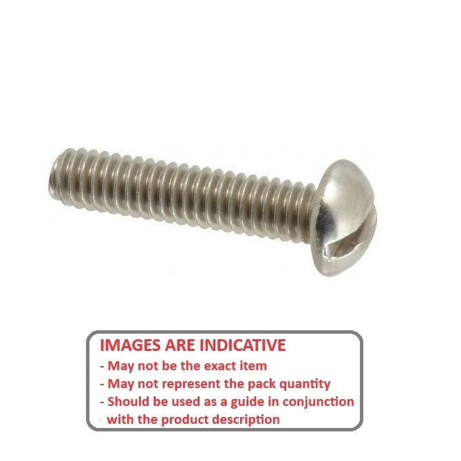 1037799 | SC015F-019-R-SL-S4 (50 Pcs) --- Round Head Screws - 0-80 UNF - 1.52mm - 19.1 mm - 304 Stainless Slotted Screw