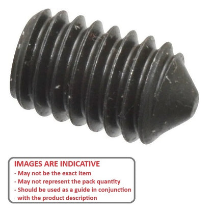 1077133 | SS064C-0095-AS-CP (Pack of 100)  --- Cone Point Socket Set Screws - 1/4-20 UNC - 6.35mm - 9.5 mm  - Carbon Steel Screw