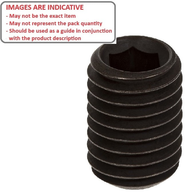 1072168 | SS064C-0191-AS-FT (100 Pcs) --- Flat Tip DIN913 Socket Set Screws - 1/4-20 UNC - 6.35mm - 19.1 mm Alloy Steel - Carbon Steel - Hardened Screw