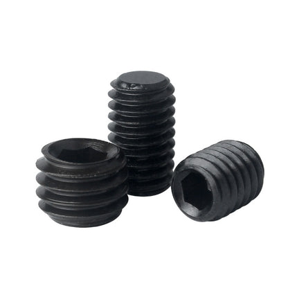 1051535 | SS040M-0040-AS-FT (5 Pcs) --- Flat Tip DIN913 Socket Set Screws - M4 - 4x0.7mm - 4 mm - Standard Cup Point Alloy Steel - Carbon Steel - Hardened Screw