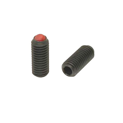 Flat Tip Aligning Socket Set Screws - M5 - 5x0.8mm - 24.5 mm - Aligning Flat Tip  - Carbon Steel with Polyacetal tip