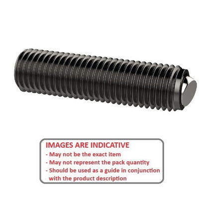 1053218 | SS040M-0157-CS-FB --- Flat Tip Aligning Socket Set Screws - M4 - 4x0.7mm - 15.7 mm - Aligning Flat Tip - Carbon Steel with Alloy Steel SUJ2 HRC 55 -60 tip Screw