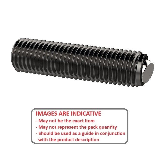 1067422 | SS060M-0244-CS-S440-FB --- Flat Tip Aligning Socket Set Screws - M6 - 6x1mm - 24.4 mm - Aligning Flat Tip - Carbon Steel with 440C Stainless HRC 50-55 tip Screw