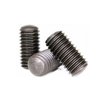 1070658 | SS064C-0095-AS-OT (100 Pcs) --- Oval Tip Socket Set Screws - 1/4-20 UNC - 6.35mm - 9.5 mm - Oval Tipped - Carbon Steel Screw