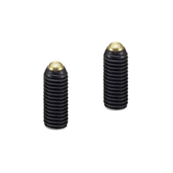 1053223 | SS040M-0165-CS-BR-RB --- Rolling Ball Tip Socket Set Screws - M4 - 4x0.7mm - 15.7 mm  - Carbon Steel with Brass tip Screw