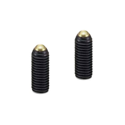 1053223 | SS040M-0165-CS-BR-RB --- Rolling Ball Tip Socket Set Screws - M4 - 4x0.7mm - 15.7 mm  - Carbon Steel with Brass tip Screw