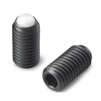 Rolling Ball Tip Socket Set Screws - M3 -3x0.5mm- 9.7 mm  - Carbon Steel with Polyacetal tip