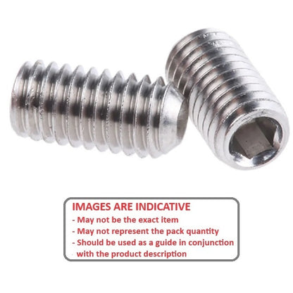 1043325 | SS028C-0127-S6 --- Standard Cup Point Socket Set Screws - 4-40 UNC - 2.85mm - 12.7 mm 316 Stainless Steel DIN916 - Stainless Steel 316 Similar to A4, 18-10 Screw