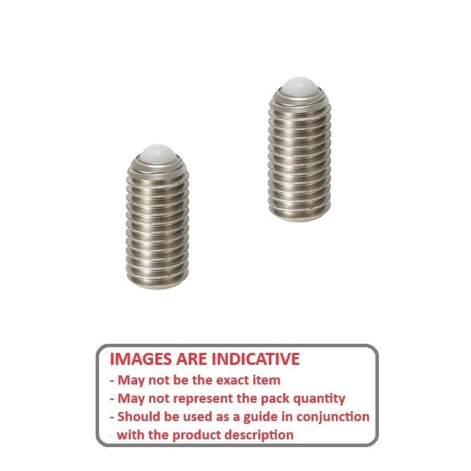 1051753 | SS040M-0060-S4-PO-RB --- Rolling Ball Tip Socket Set Screws - M4 - 4x0.7mm - 5.6 mm  - 304 Stainless Steel with Polyacetal tip