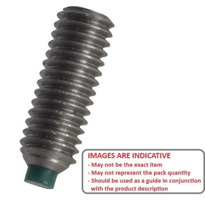 1051732 | SS040M-0058-S4-NT --- Nylon Tipped Socket Set Screws - M4 - 4x0.7mm - 5.8 mm 304 Stainless Steel - Stainless Steel 304 Similar to A2, 18-8 HRB80 Screw