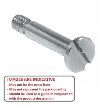 1064130 | SHLD055-005-SLL-C (100 Pcs) --- Shoulder Screws - 5.5x5 mm - M4x0.7 Slotted Shallow Head - Carbon Steel Screw