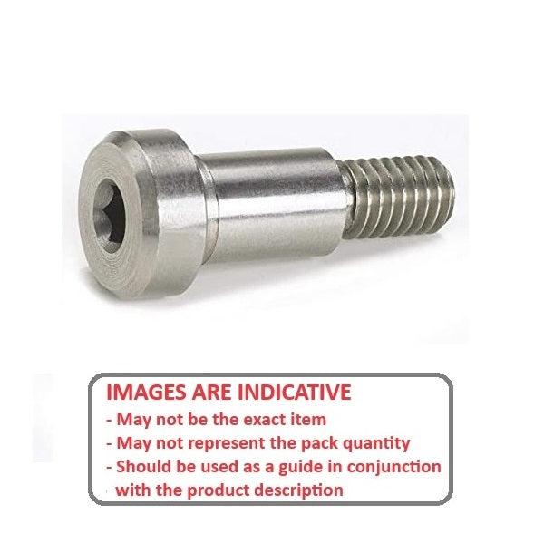 1076085 | SHLD079-006-SKT-S3 --- Shoulder Screws - 7.938x6.35 mm - 1/4-20 UNC - Stainless Steel 303/304 Similar to A2, 18-8 HRB80