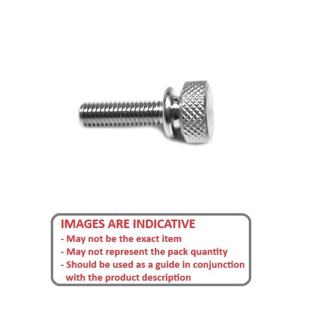 1049892 | THS035C-011-K-AL-WF --- Thumb Screws - 6-32 UNC - 3.5mm - 11.11x19.05 mm Knurled - Aluminium Screw