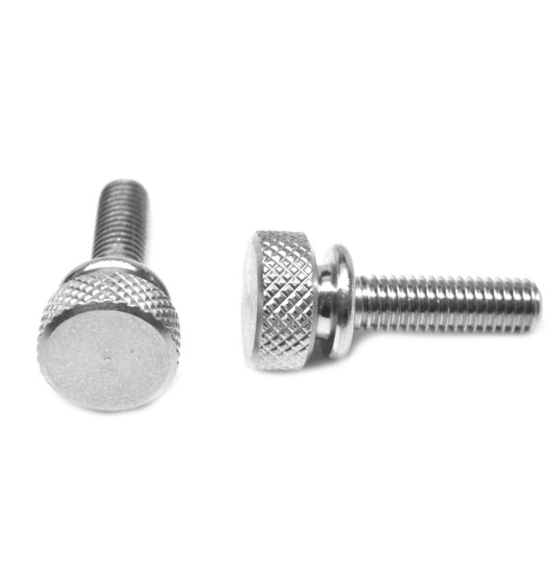 1049892 | THS035C-011-K-AL-WF --- Thumb Screws - 6-32 UNC - 3.5mm - 11.11x19.05 mm Knurled - Aluminium Screw