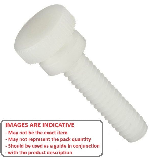 1043333 | THS028C-019-K-NY-WF (10 Pcs) --- Thumb Screws - 4-40 UNC - 2.85mm - 19.05x26.19 mm Knurled - Nylon Polyamide 6/6 Screw