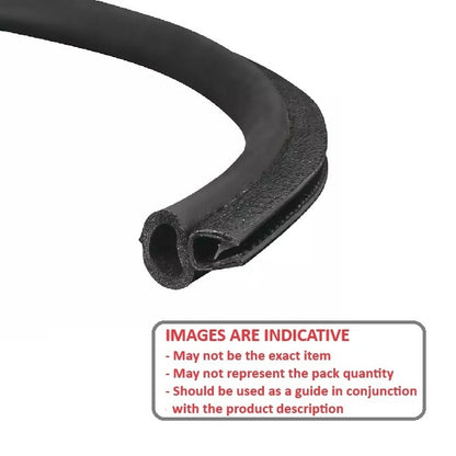 1037372 | STP-1830RS (FT) --- Push On Trim Seals - 1.5 to 4.3 9.5 mm - 2 Vinyl and Rubber