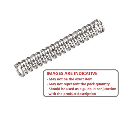 1103239 | CS-1270-2540-19-S2 (200 Pcs) --- Compression Springs - 12.7x254x1.91 mm - Stainless Steel 302/304 Similar to A2, 18-8 Spring