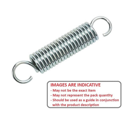 1045503 | ES-0300-0150-05-M (100 Pcs) --- Extension Springs - 3x15x0.5 mm Music Wire - Steel Spring