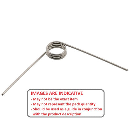 1039807 | TS-020L-200-040-180-S4 (100 Pcs) --- Torsion Springs - 2x20x0.4 mm Left Hand Wound - Stainless Steel 304 Similar to A2, 18-8 HRB80 Spring