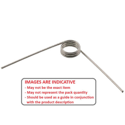 1039805 | TS-020R-200-040-135-S4 (5 Pcs) --- Torsion Springs - 2x20x0.4 mm Right Hand Wound - Stainless Steel 304 Similar to A2, 18-8 HRB80 Spring