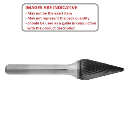 1225247 | GAR70022RS --- Rotary Files Tools - Type Cone - Flat Shape - 28 deg - 9.525 - 15.875 Double Cut - Carbon Steel File
