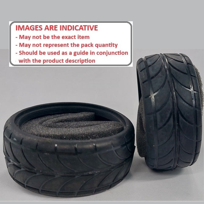 1226381 | TY-XR-063-26-DA (2 Pcs) --- RC Car Tyres Hobby - Type Double Arrow Pattern 63x26 mm Tenth Scale - Plastic Tyre