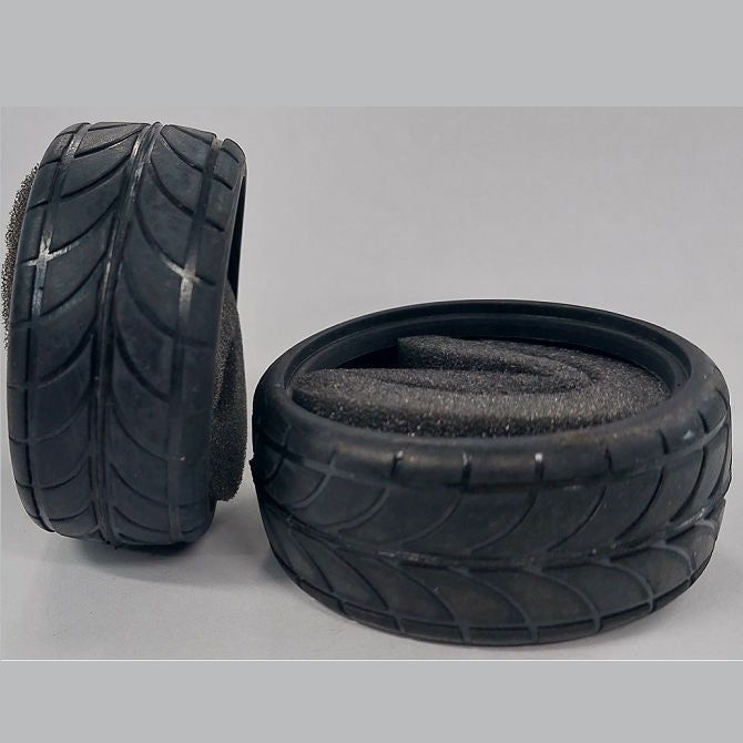 1226381 | TY-XR-063-26-DA (2 Pcs) --- RC Car Tyres Hobby - Type Double Arrow Pattern 63x26 mm Tenth Scale - Plastic Tyre