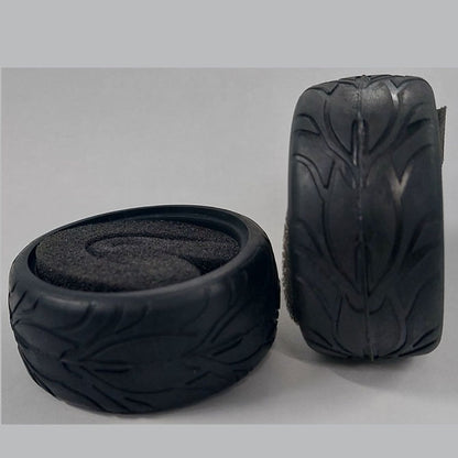 1226386 | TY-XR-063-26-FL (2 Pcs) --- RC Car Tyres Hobby - Type Flame Pattern 63x26 mm Tenth Scale - Natural Rubber Tyre