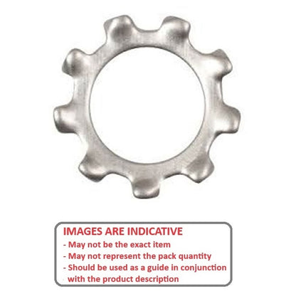 1054857 | W0042-LE-010-005-S4 (50 Pcs) --- Lock Washers - 4.17x9.5x0.5 mm External Tooth Washer
