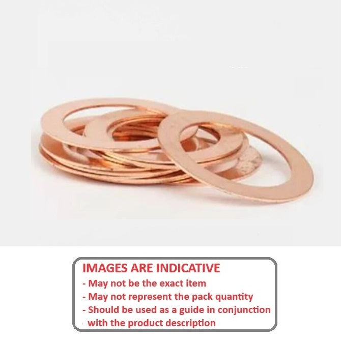 1127785 | W0191-FP-029-0025-COP (Pack of 10)  --- Flat Washers - 19.05x28.575x0.254 mm Precision Shim - Copper 110 Washer