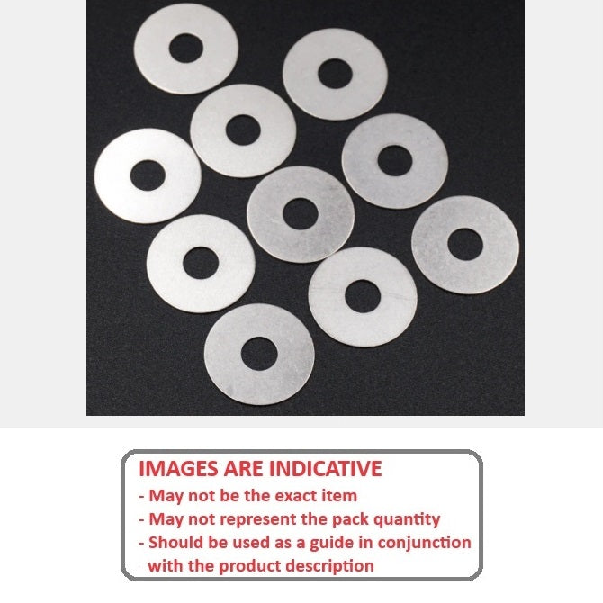 1108445 | W0127-FP-019-0025-PT (Pack of 25)  --- Flat Washers - 12.7x19.05x0.25 mm Commercial - PTFE Plastic Washer