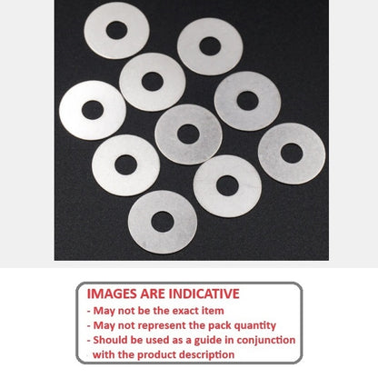 1108445 | W0127-FP-019-0025-PT (Pack of 25)  --- Flat Washers - 12.7x19.05x0.25 mm Commercial - PTFE Plastic Washer