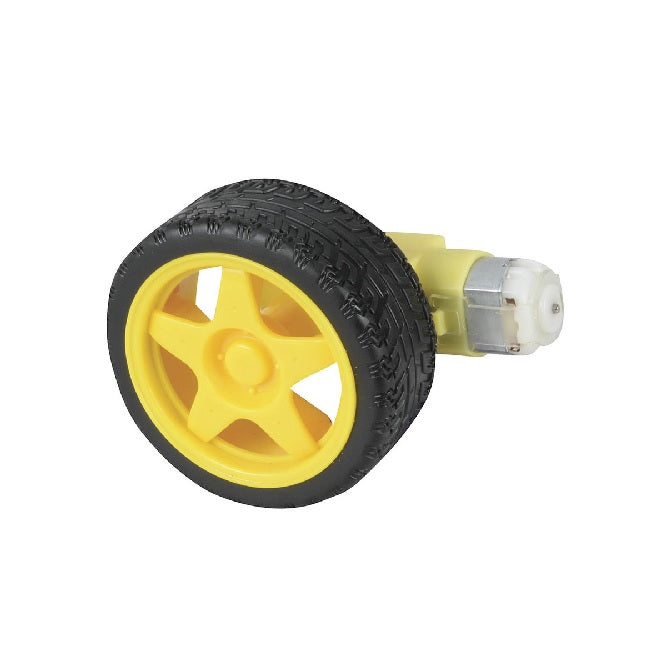 Robotic Motorised Wheels - 66 mm 6V Gearmotor Attached - 100 RPM