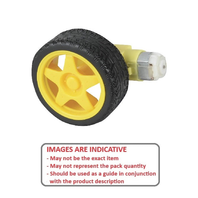 1170655 | WH-066-100RPM-G-M6V (4 Pcs) --- Robotic Motorised Wheels - 66 mm 6V Gearmotor Attached - 100 RPM