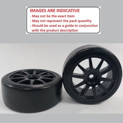 1039485 | WH-XD-063-26-BK-10-BK (4 Pcs) --- RC Car Wheels Hobby - Rim Colour Black 10 Spoke - Black Tenth Scale - Plastic Wheel