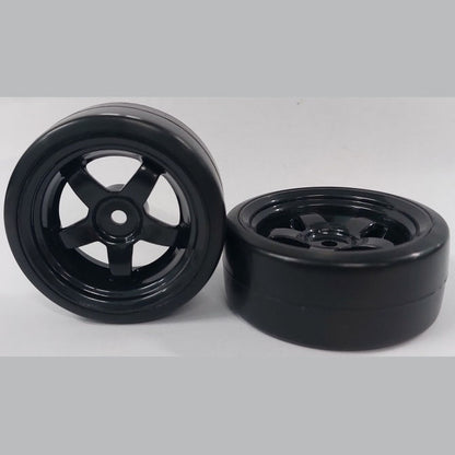 1039101 | WH-XD-063-26-BK-5-BK (2 Pcs) --- RC Car Wheels Hobby - Rim Colour Black 5 Spoke - Black Tenth Scale - Plastic Wheel