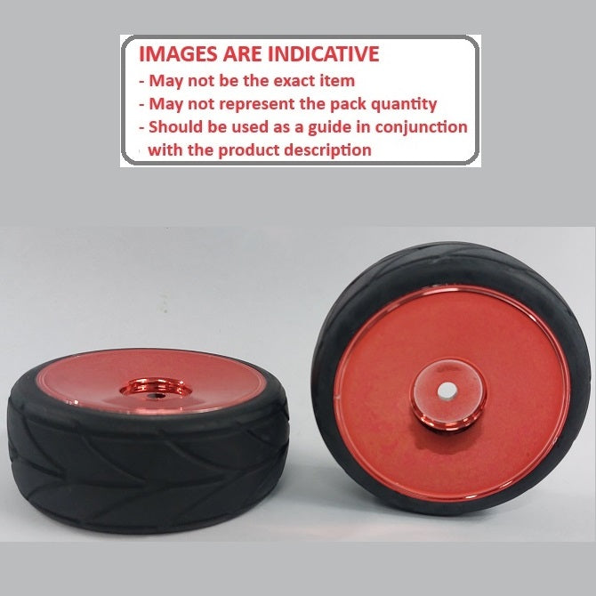 1059802 | WH-XR-063-26-CR-SOL (2 Pcs) --- RC Car Wheels Hobby - Rim Colour Chrome Red Solid - Black Tenth Scale - Plastic Wheel